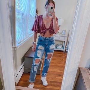 American Eagle Tie Front Crop Top
